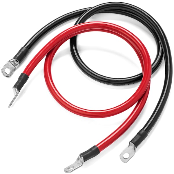 1 foot 1/0 AWG Battery Cable Set with 3/8" Ring Terminals